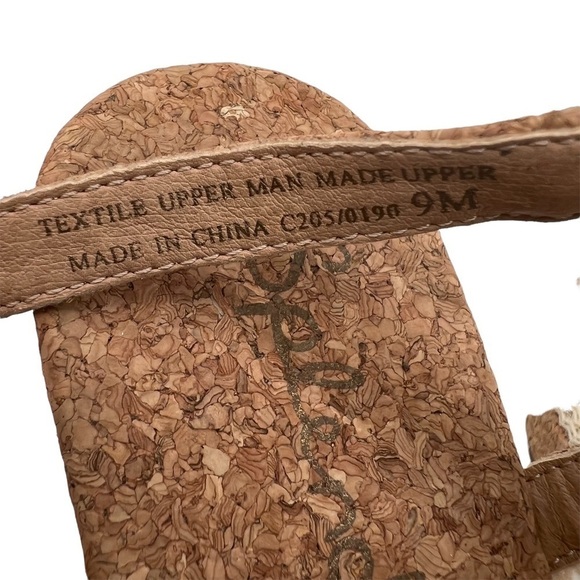 Splendid Tan Cork Mesh Platform Wedge Espadrille Sandals Size 9 Women’s - Picture 4 of 8